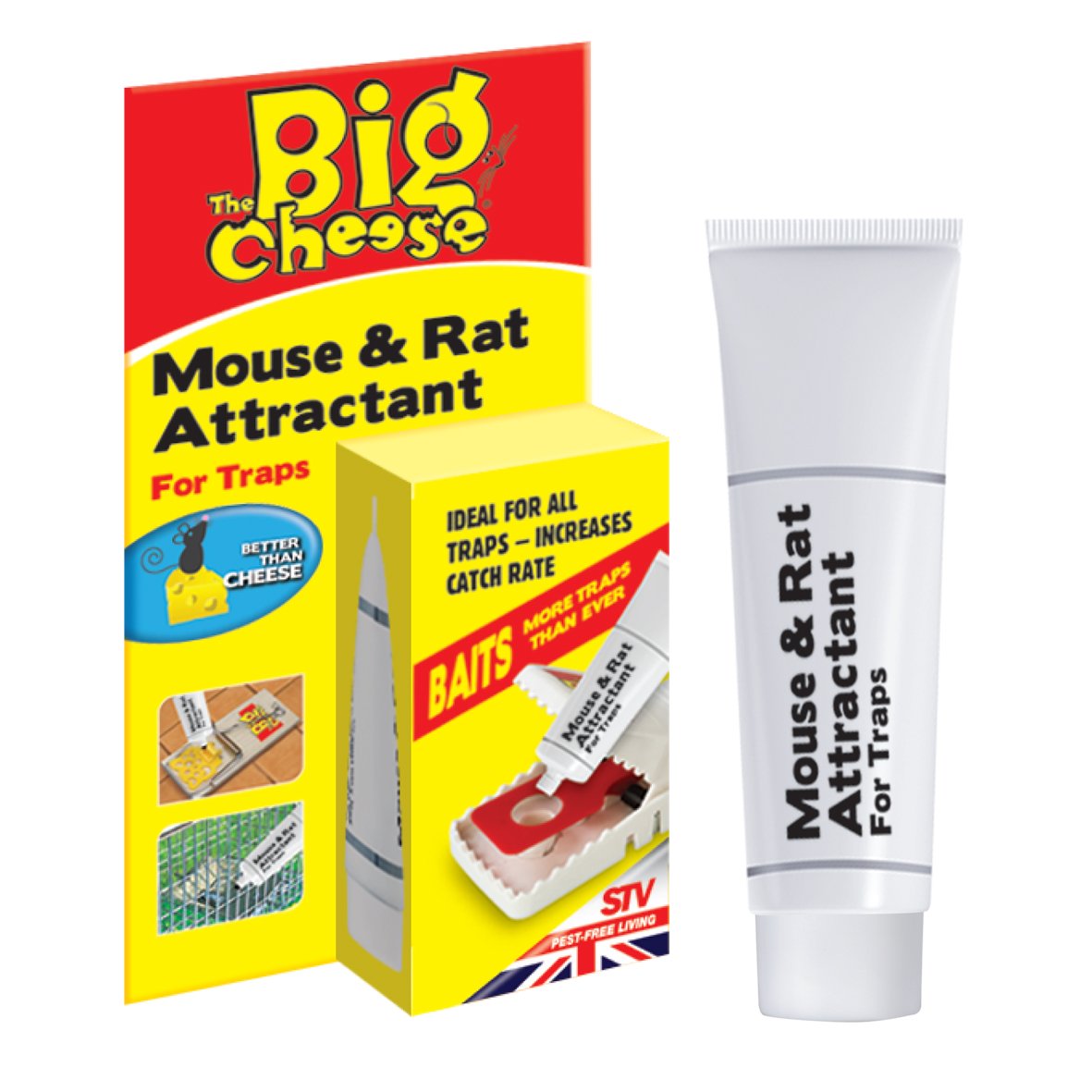 The Big Cheese Mouse and Rat Attractant, 26g, Poison-Free Paste in Squeezy Tube, Use to Re-Bait Traps