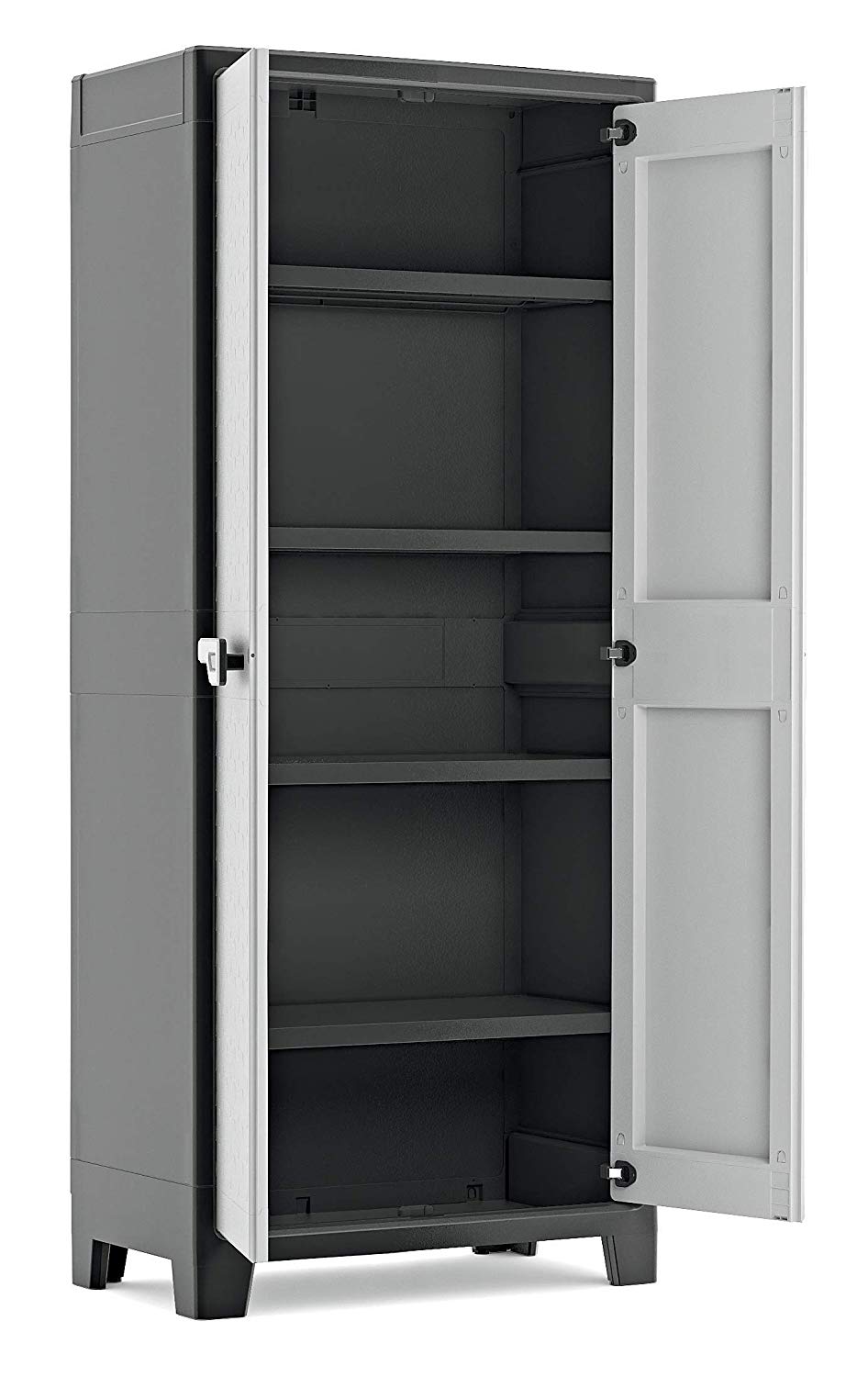 Keter Titan High Indoor Garage Utility Multi purpose Cabinet - Black-Grey - Image 3