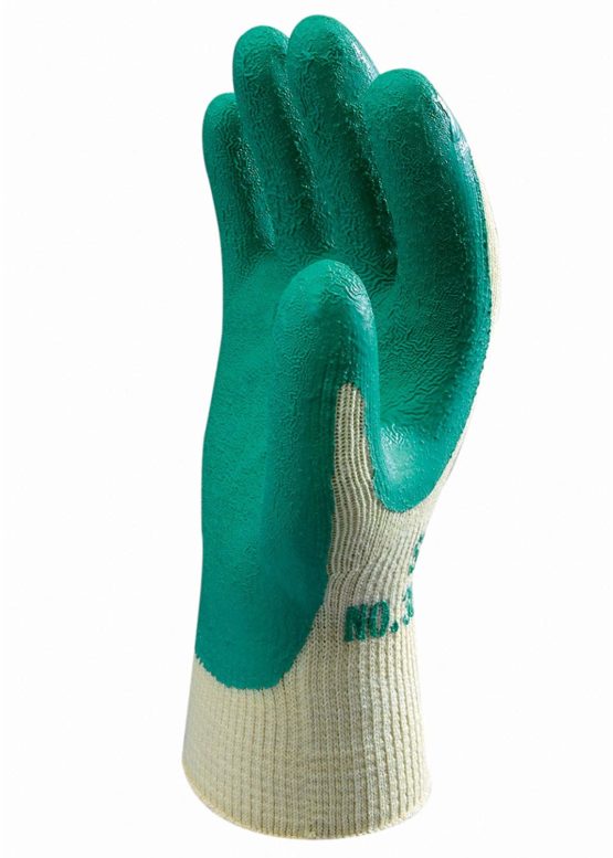 Showa 310 Green Latex Palm Coated Work Gloves, Large - Image 2