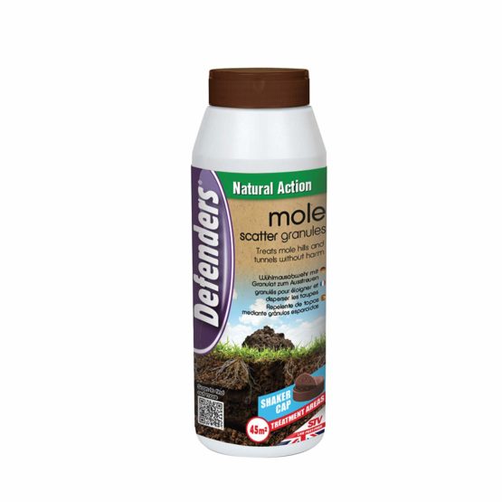 Defenders Mole Repellent Scatter Granules - 450g (Humane, Natural Mole Deterrent, Covers up to 45 sq m) - STV651