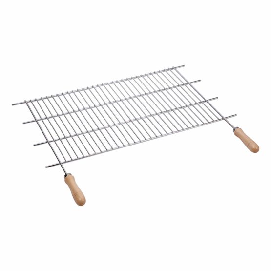 Sauvic CUT-OUT GRILL RACK 60 X 40 CM. WITH WOODEN HANDLES, Steel, 62x62.5x3 cm