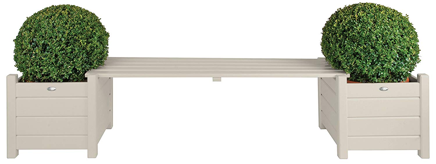 Fallen Fruits CF33W Bench with Planters – Cream – BigaMart