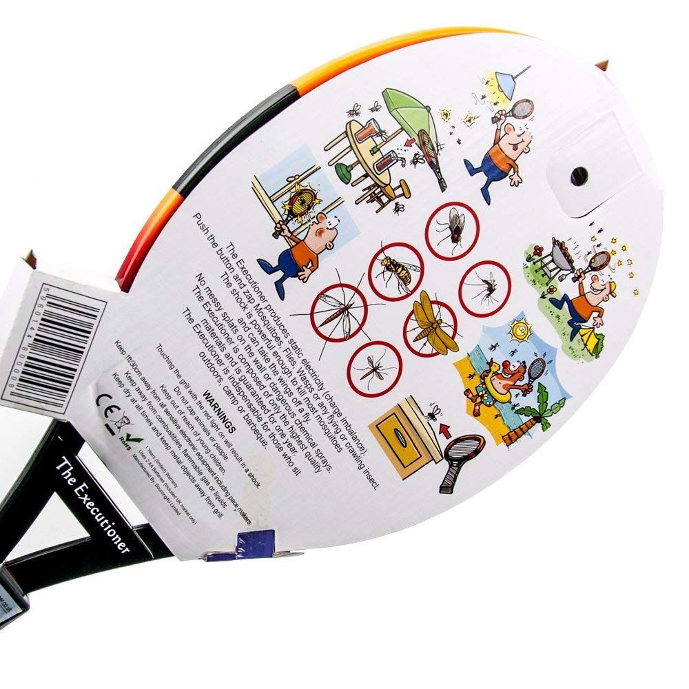 The Executioner Fly Killer Mosquito Swatter Racket Wasp Bug Zapper Indoor Outdoor Over 50cm Long, Multicoloured - Image 3
