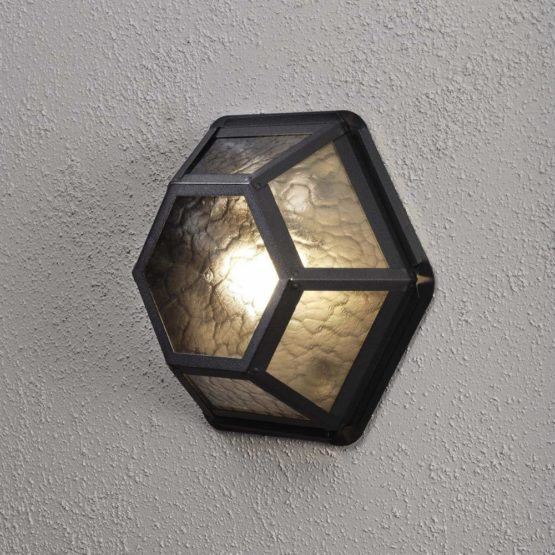 Konstsmide 533-320 Castor Outdoor Wall Light and Celing Light / 1 x 60 W E27 Max Wall Lamp / Smoked Acrylic Panel / RAW Galvanised Steel / IP23 / Galvanised Steel Outside Light - Image 2
