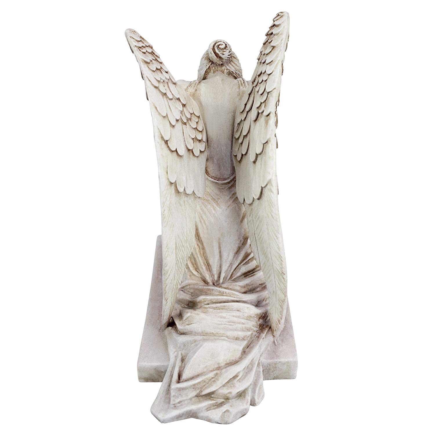 Design Toscano Angel of Grief Monument Religious Figurine Statue, Desktop, 19 cm, Polyresin, Antique Stone - Image 3
