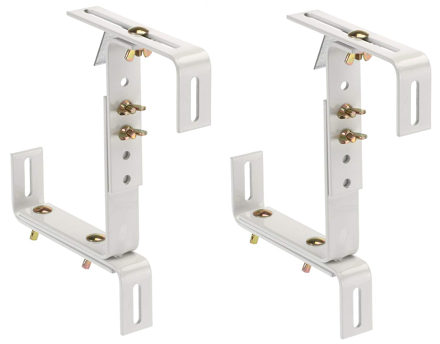 Emsa 5957001200 VARIO Window box brackets for wall and railing, preassembled, white, supports