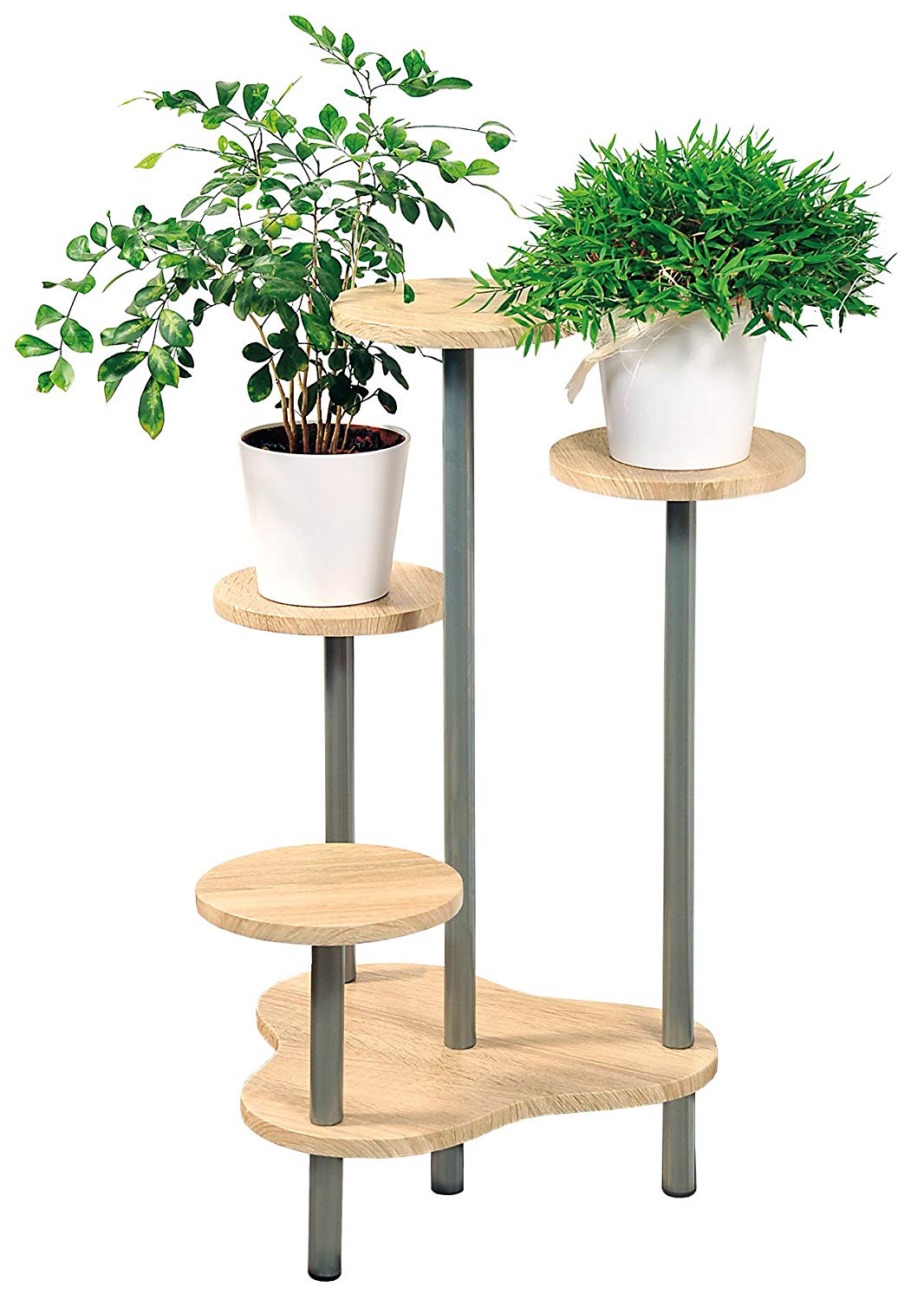 Kesper Oak Decor Flower Stand, Brown/Grey