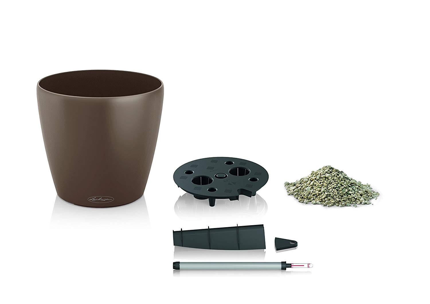 Lechuza CLASSICO Color 21 Self Watering Planter Plastic Indoor and Outdoor Flower Plant Pot with Drainage Hole D21 H20 cm Nutmeg - Image 3