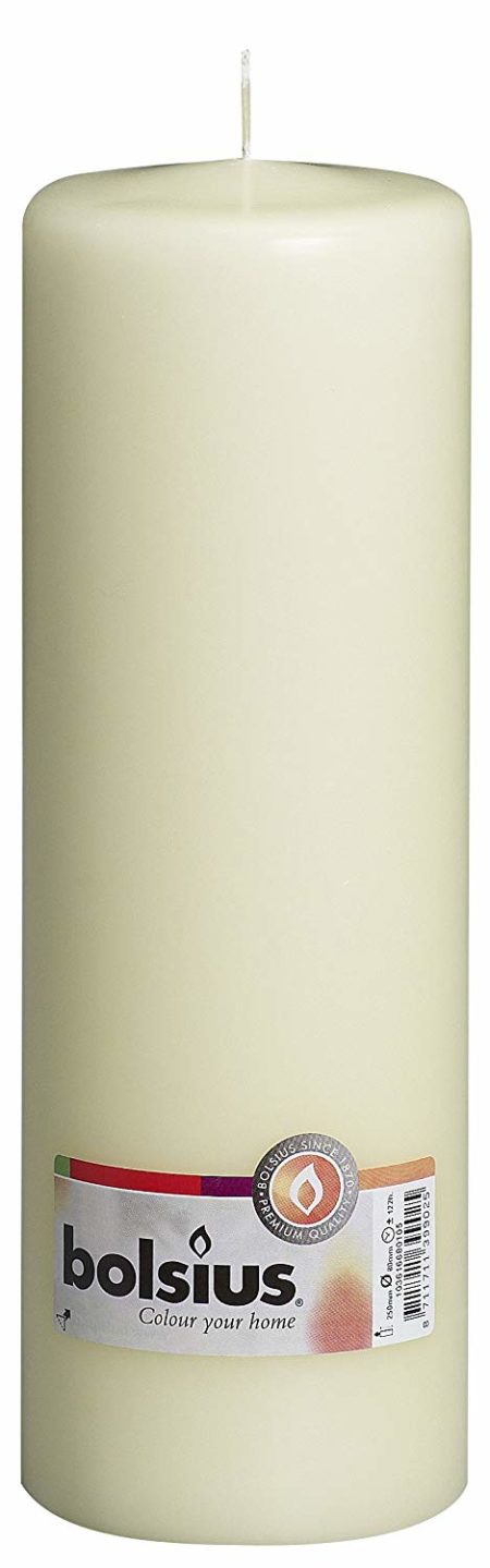 Bolsius Pillar Candle Large , "Ivory 78 mm Width"