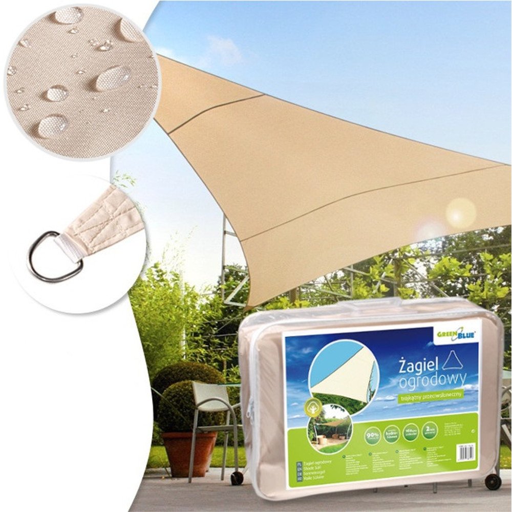 GreenBlue GB Triangle Rectangle Shade Sail Sun UV Protection Garden Canopy Patio Waterproof (Triangle 5m)