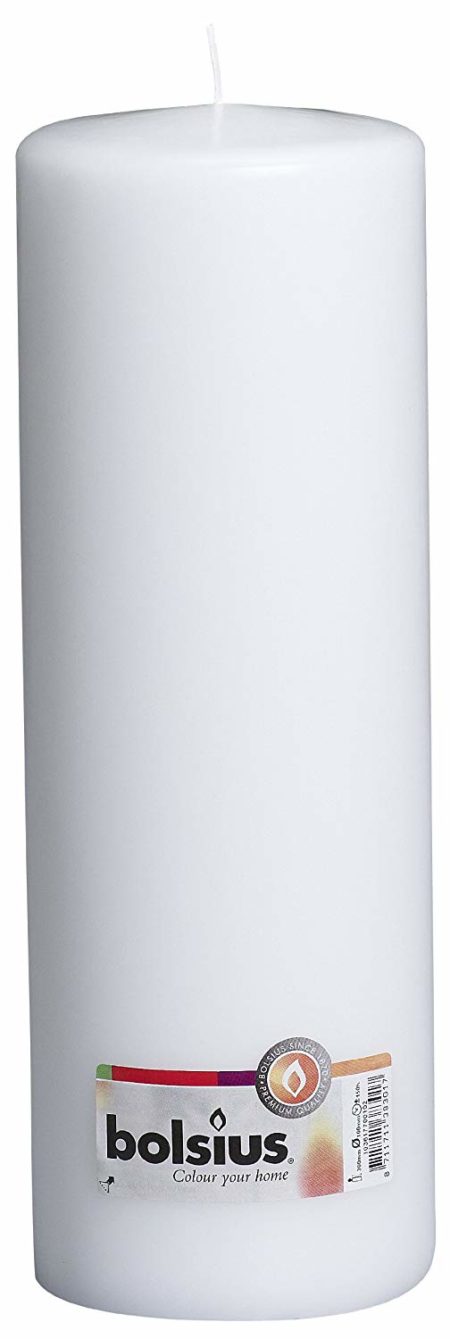 Bolsius Pillar Candle Extra Large, "White 100 mm Width"