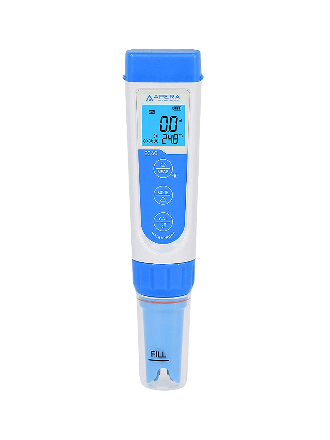 Apera Instruments EC60 Premium Conductivity Pocket Tester, 1% Accuracy, Easy Switch of EC/TDS/Salinity, Replaceable BPB Sensor