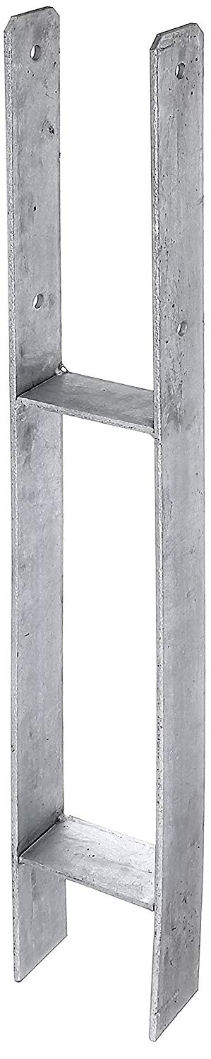 GAH-Alberts 213800 H-Post Base Hot-dip Galvanised, Total Height: 800 mm, Material Thickness: 6 mm lichte Breite: 111 mm