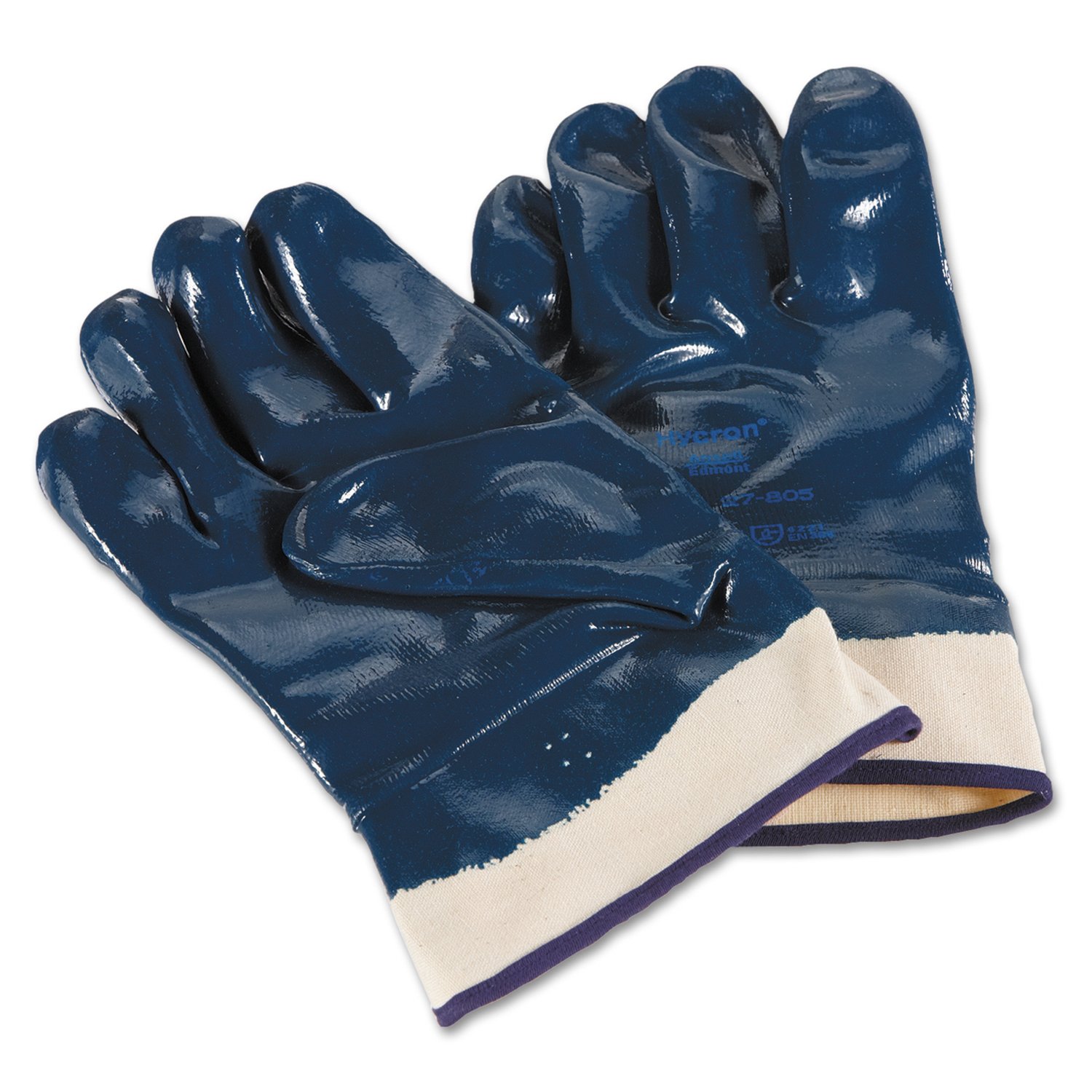 Ansell ActivArmr 27-805 Heavy Duty Work Gloves, Abrasion and Cut Resistant Nitrile Coating, Waterproof and Oil Repellent