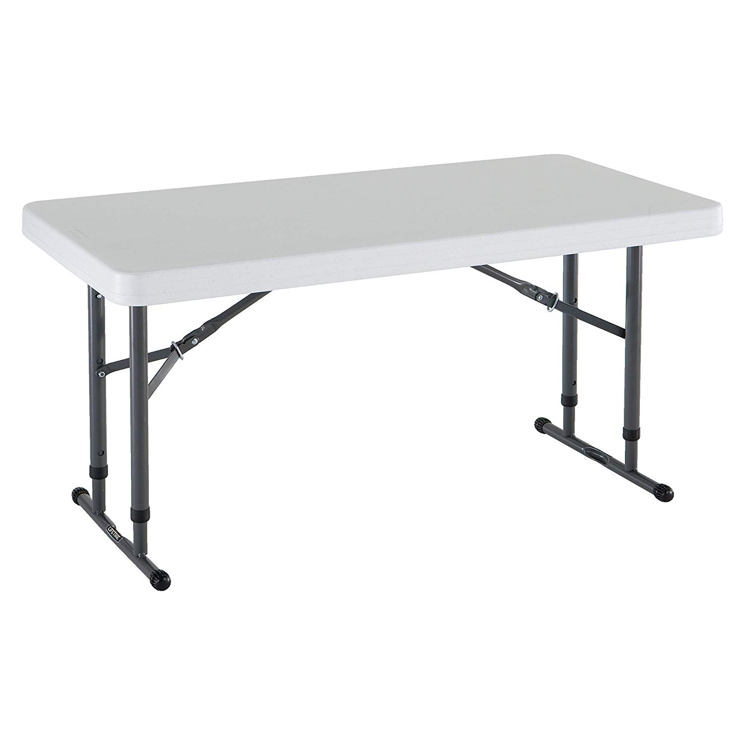 LIFETIME 80160 4 ft (1.22 m) Commercial Adjustable Height Folding Table - White - Image 3