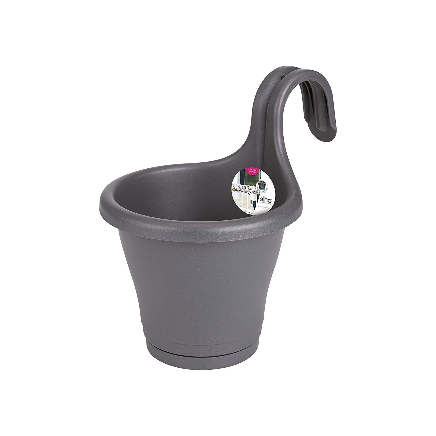Elho Corsica Easy Hanger Single - Planter - Anthracite - Outdoor & Balcony - L 19.4 x W 27.1 x H 25.9 cm