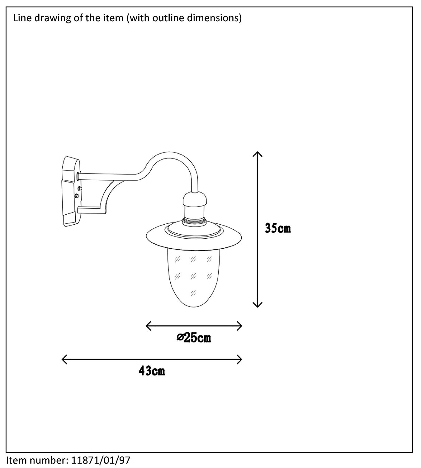 LUCIDE Aruba - Wall Light Indoor/Outdoor - diameter 25 cm - 1xE27 - IP44 - Rust Brown, 44 x 26 x 26 cm - Image 4