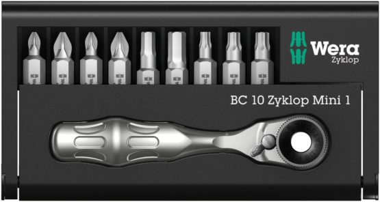Wera 05073645001 Ratchet Set Kraftform Kompakt Zyklop Mini 1, Silver