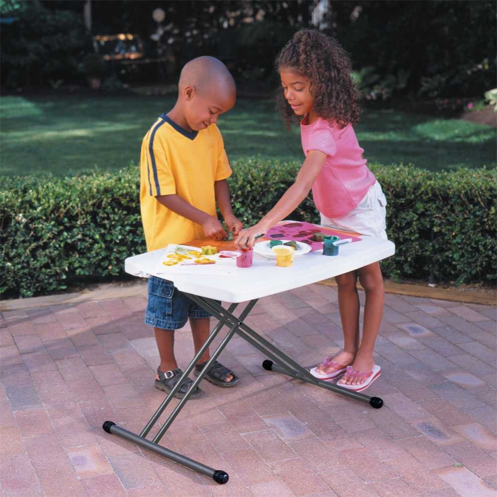 LIFETIME 28241 30-Inch Adjustable Height Personal Table, White Granite, 30 Inch - Image 3