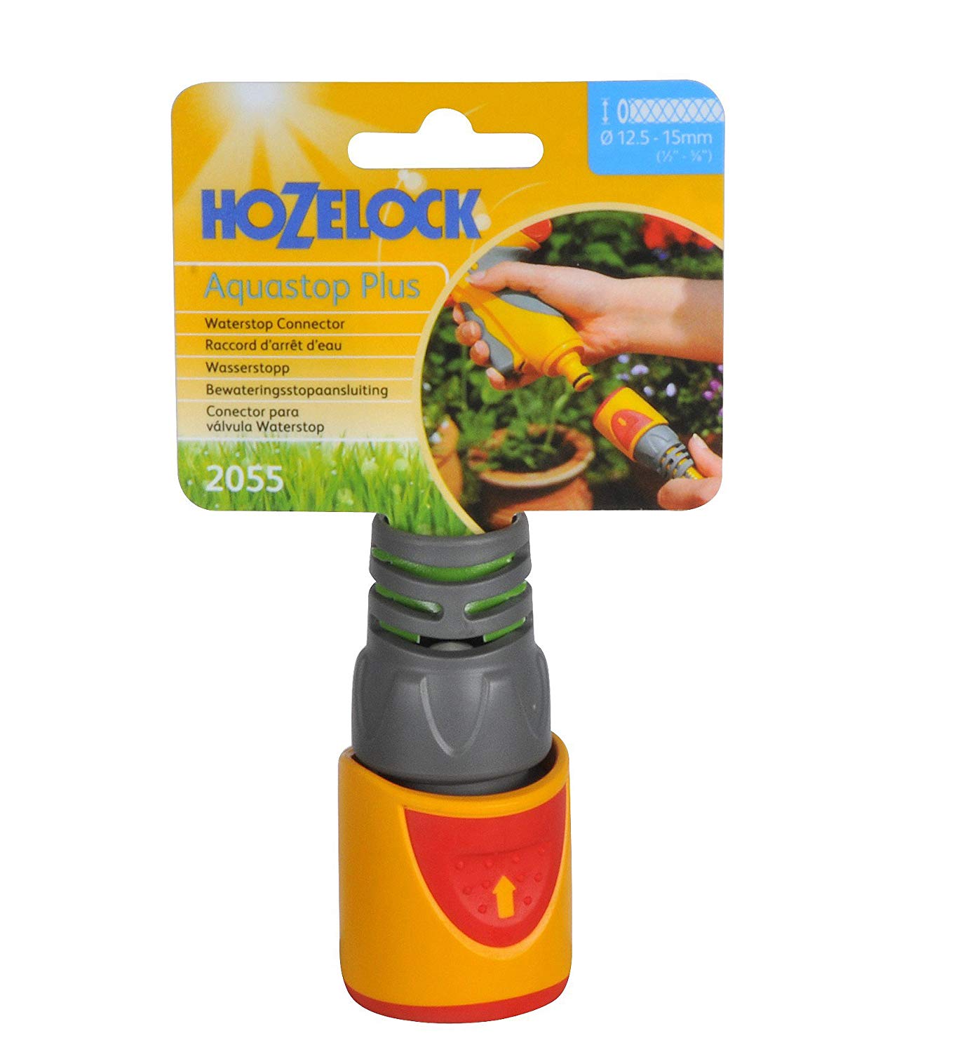 HOZELOCK - Aquastop Hose Connector Plus 12.5mm - 15mm (1/2"- 5/8") Soft Touch: Aquastop, Watertight, Non-slip, Flexible - Image 2