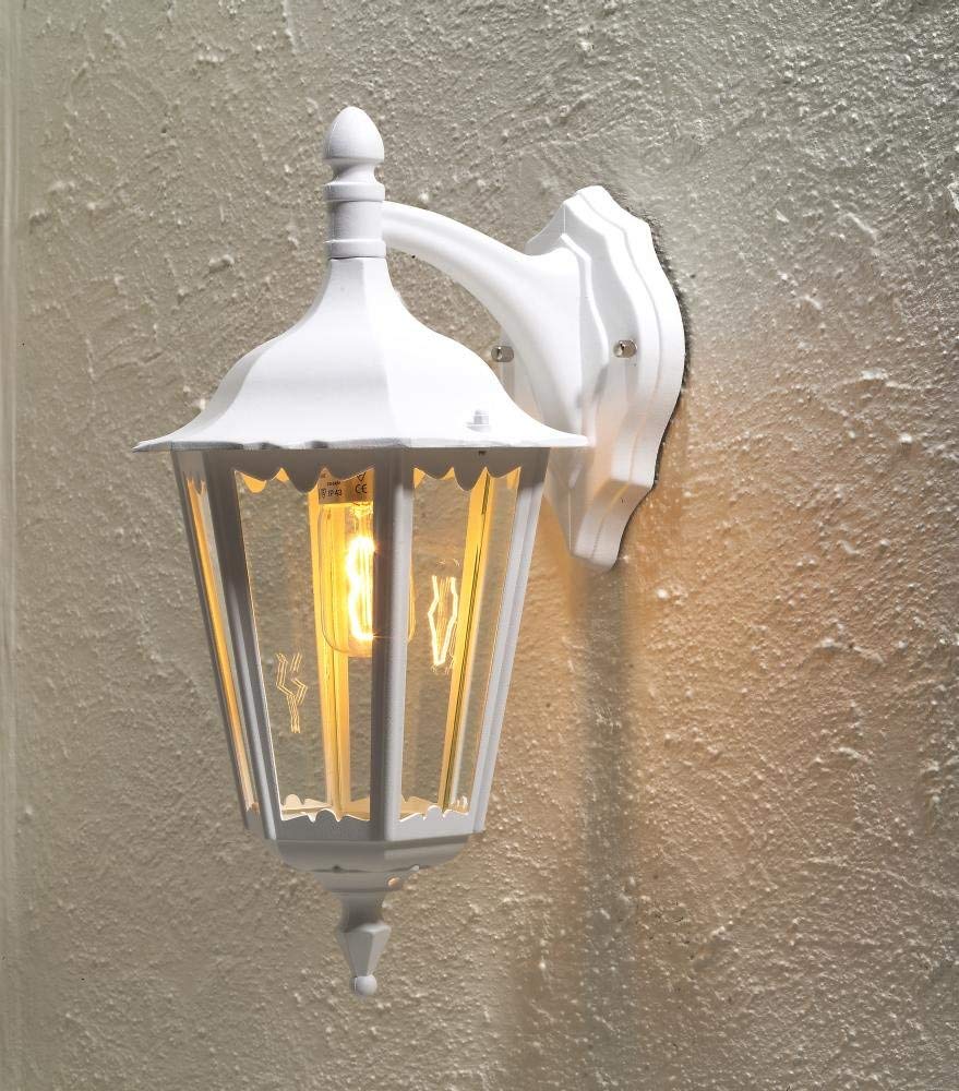 Konstsmide Outdoor Wall Light Mains Powered/Firenze Large Down Traditional Lantern/1 x 100 W E27 Max Lamp/Clear Glass - Image 2