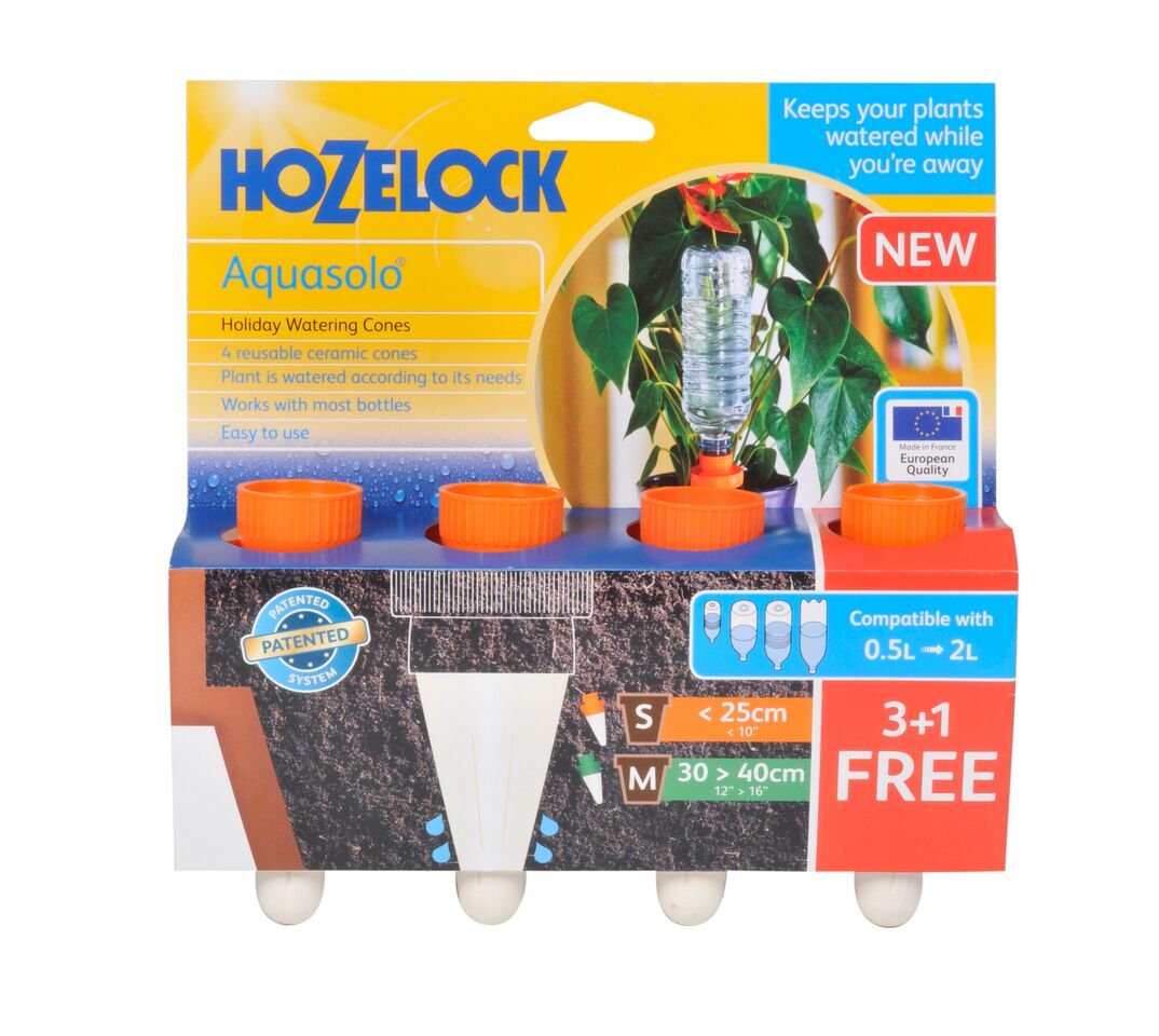 HOZELOCK - Automatic Drip Irrigation System Aquasolo - Size S (x4): Absence Irrigation, Orange Ceramic Cone, Ideal for Potted Plants - Image 2