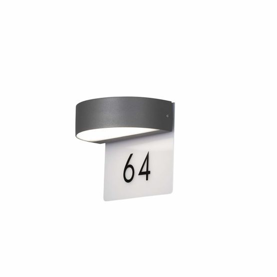Konstsmide Monza Up Down Modern Outdoor Wall House Number/2 x 4.5 Watt High Power LEDs/Frosted Acrylic Lens/Aluminium/IP54/Outside Light Anthracite, Aluminium, 9 W