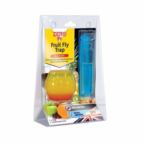 Zero In ZER886 Fruit Fly Trap (Apple-Shaped, Non-Toxic, Insect Trap to Attract and Trap Bugs, Suitable for Kitchen Counters, Lasts up to 30 Days), White, 5.5x10.5x16.7 cm