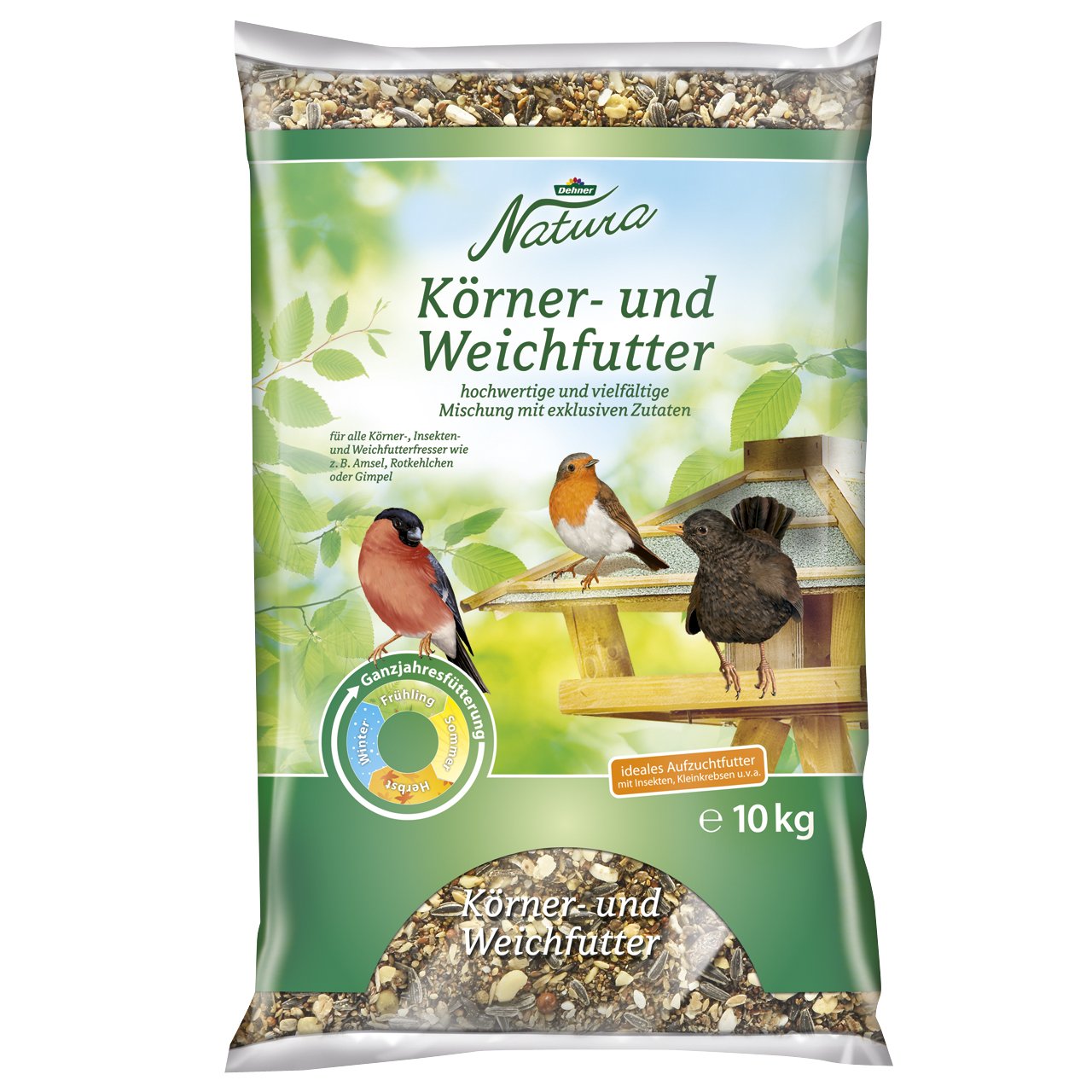Dehner Natura Wild Bird Feed, Grain and Soft Feed, 10 kg
