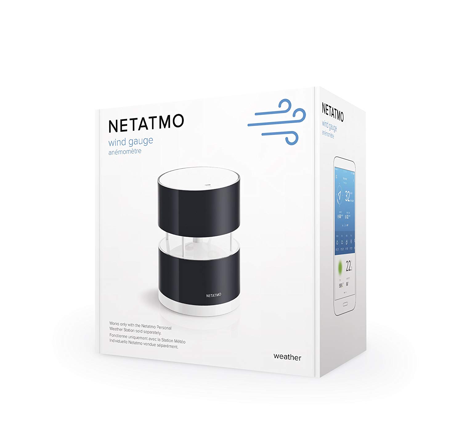 Netatmo Wireless Anemometer with wind speed and direction sensor – Wind Gauge for Weather Station, NWA01-WW, black - Image 4