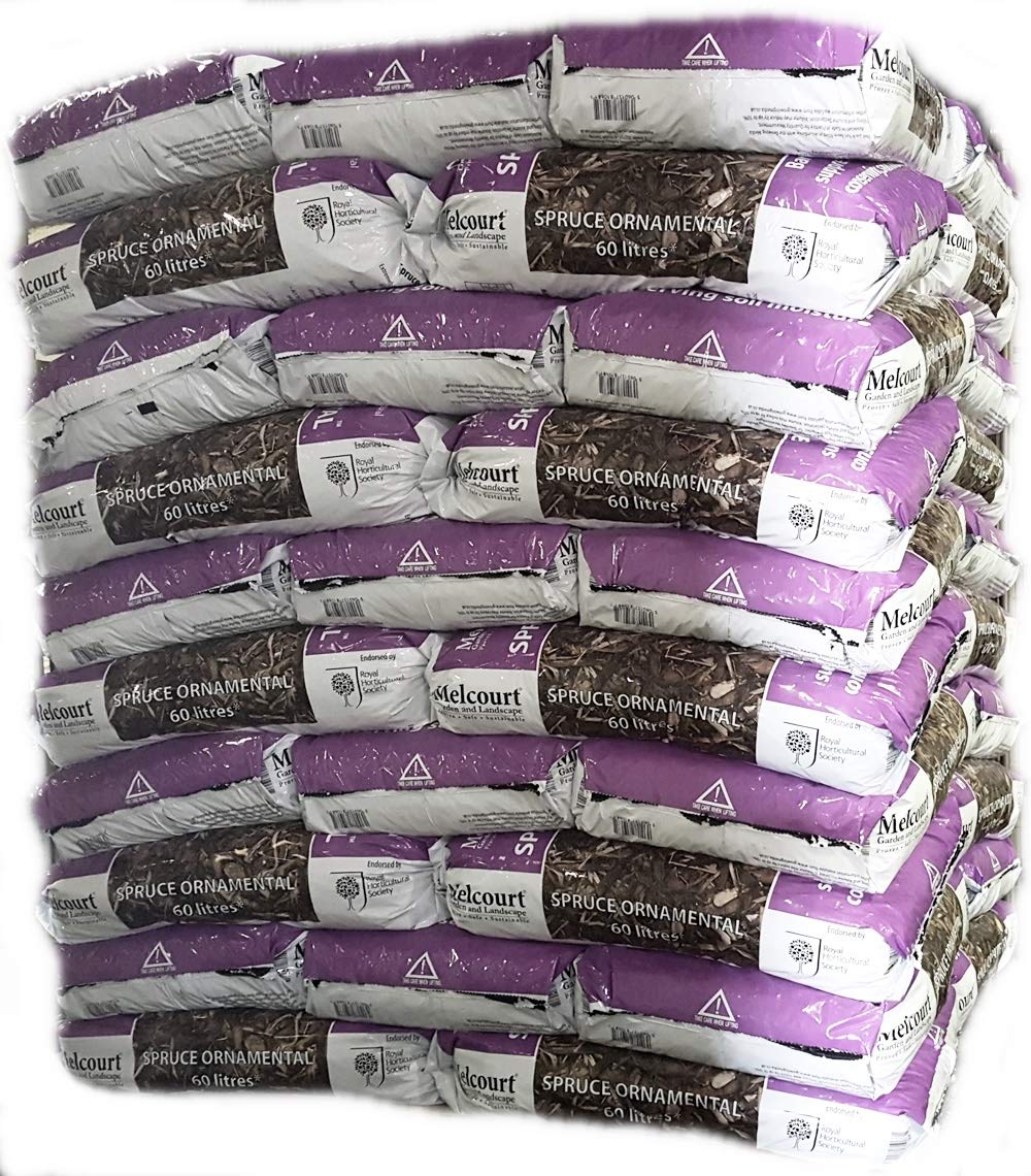 Melcourt 60 Litre Bag of Melcourts Spruce Ornamanetal Bark Mulch - New Bag Size!
