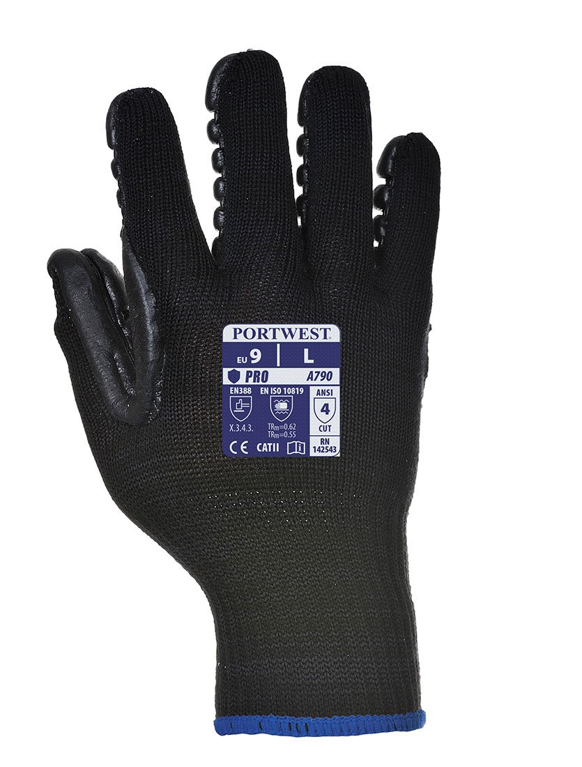 Portwest A790 Work Gloves Specialist Anti Vibration Glove Black, Medium - Image 2