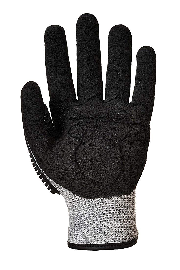 Portwest A722 Durable Anti Impact Cut Resistant Glove Grey/Black, Medium - Image 3