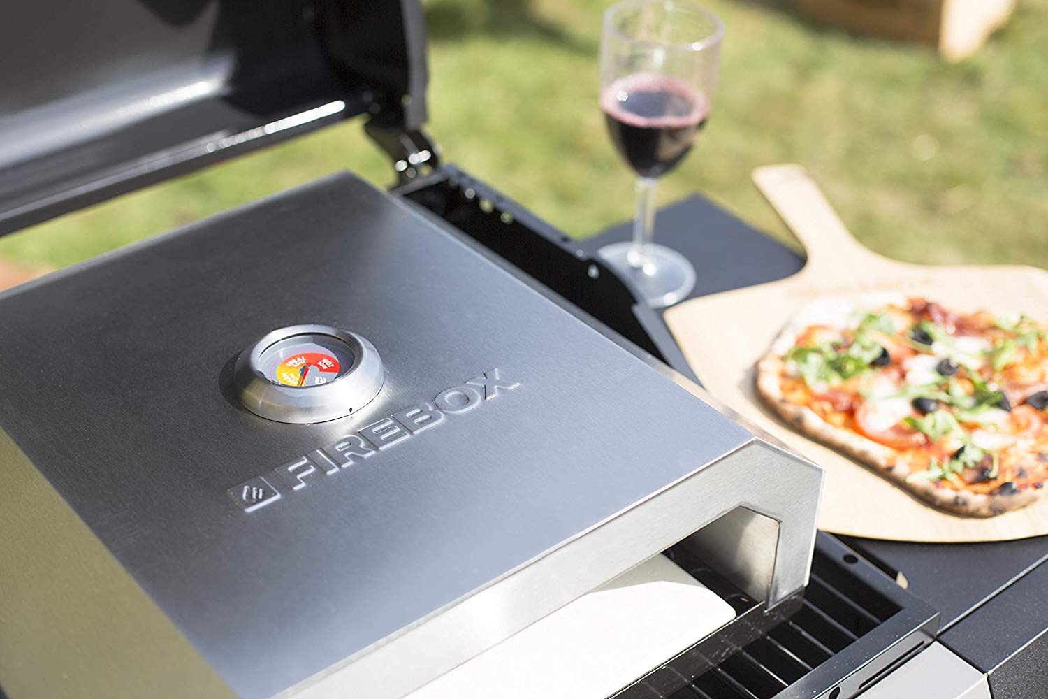 La Hacienda Firebox BBQ Pizza Oven, Silver, 56216 - Image 3