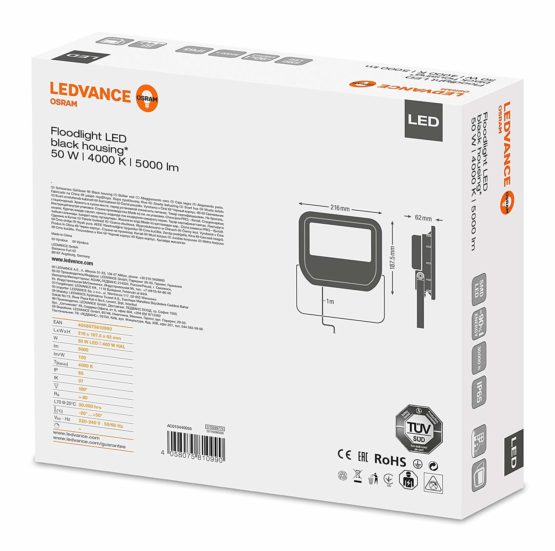 LED Vance LED Projector Flood Light, Black (Cool White, I, IP65, Polycarbonate), 50 W