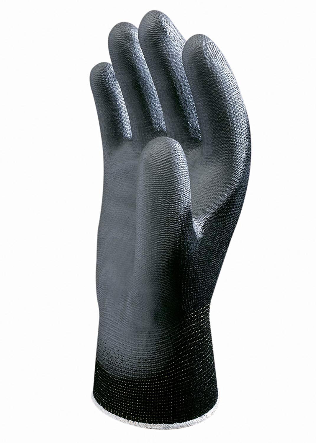 SHOWA B0500 Nylon/Polyester Work Glove with Polyurethane Coated Palm, 13 Gauge, Black, L - Image 2