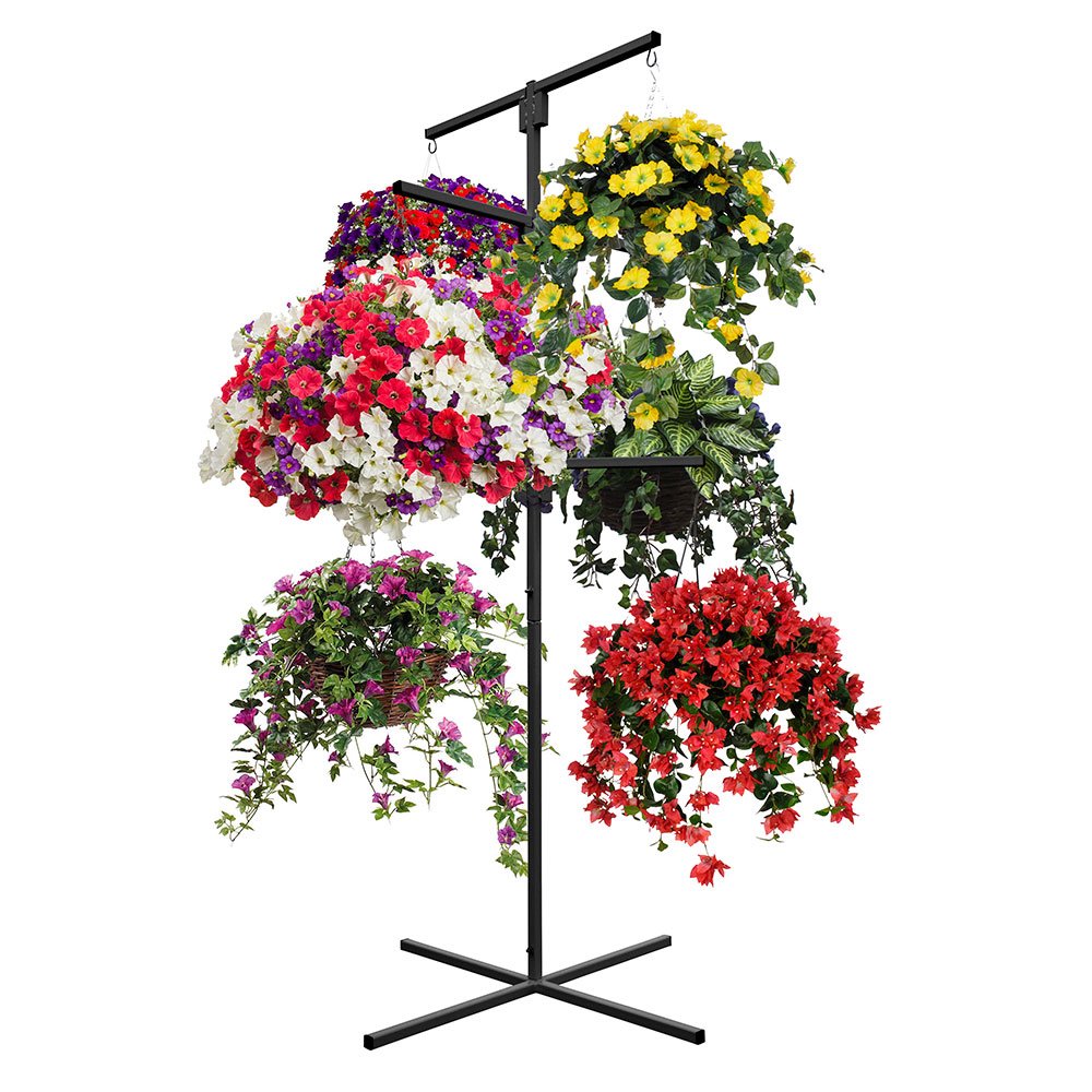 TraderSuppliesOutlet Storefront Flower Hanging Basket Display Stand 6 Arm Patio Planter Cascade Heavy Duty Home Garden Centre