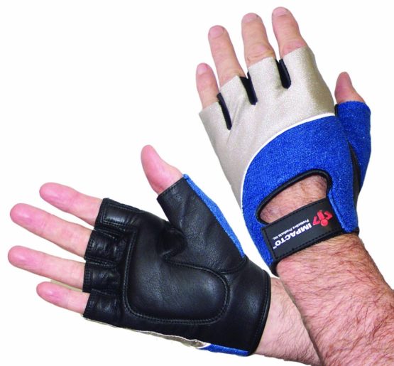 Impacto 400-00 Large Anti-Impact Gel Work Glove - Black/Blue/Grey
