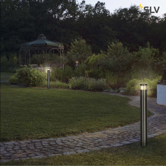 SLV 230066 VAP SLIM 60 standard lamp, satin stainless steel, E27, max. 20W, Steel, silver-grey, - Image 3