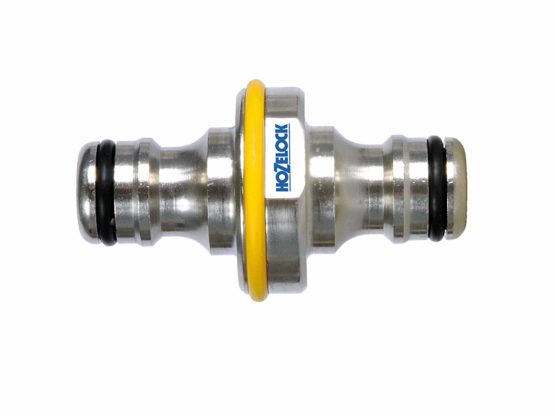 Hozelock 2044P0000 Pro Metal Double Male Hose End Connector, Silver