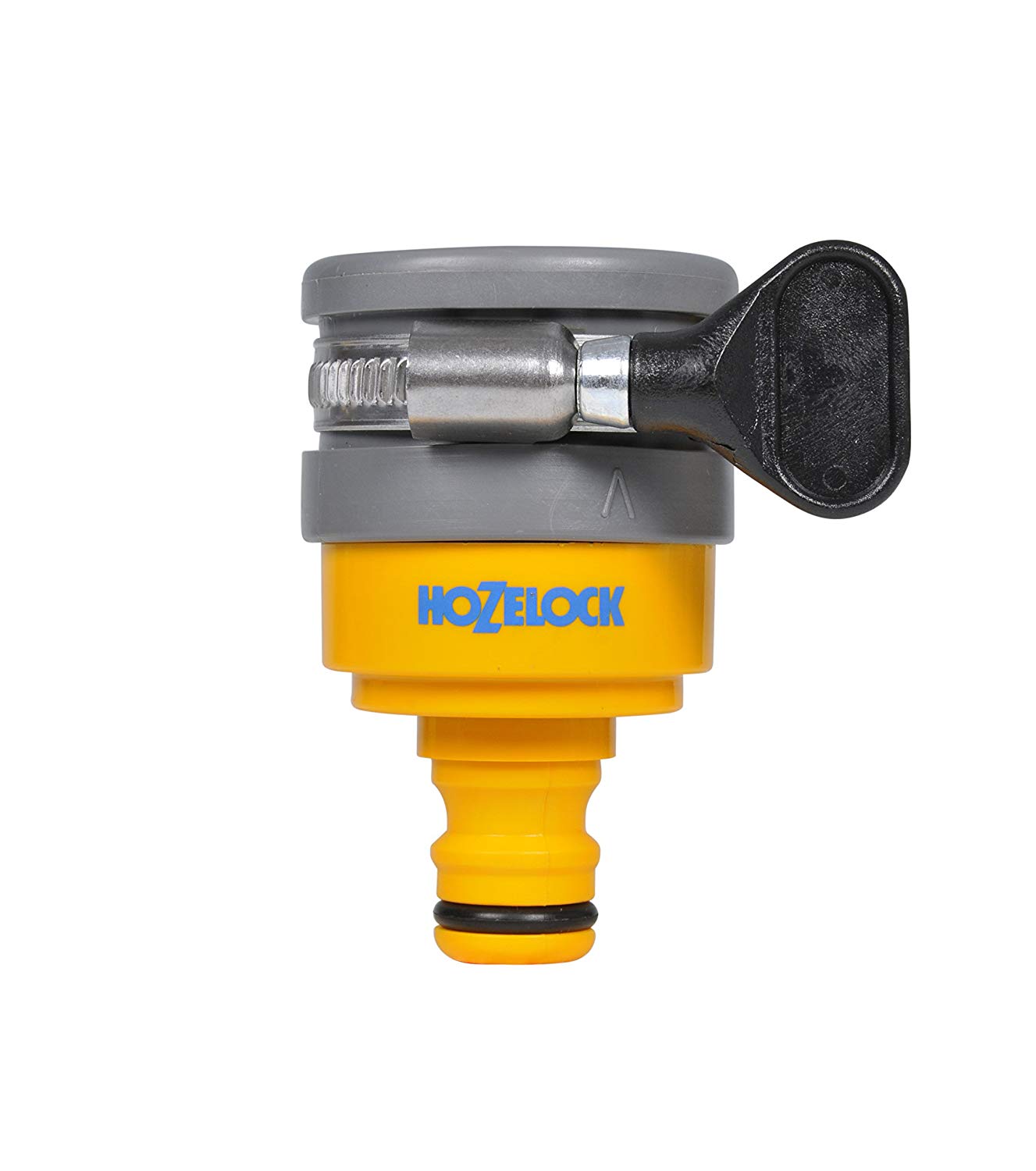 HOZELOCK - Indoor Tap Connector Round 20mm -24mm : For Modern Threadless Kitchen Taps, Adjustable Stainless Steel Collar