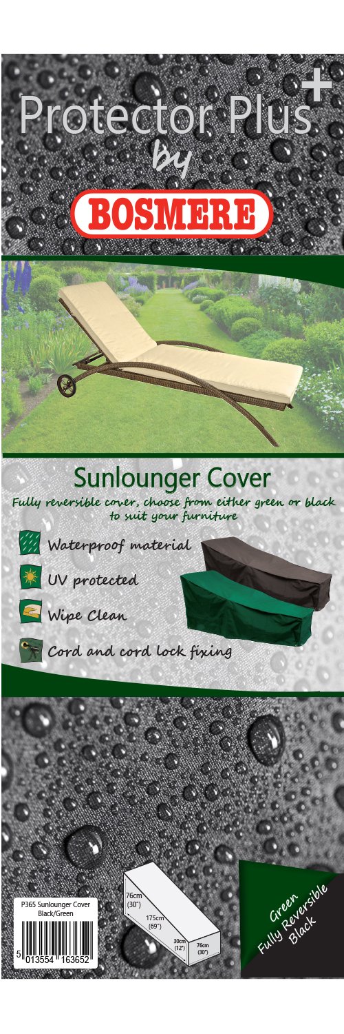 Bosmere Protector 2000 | Sun Lounger Cover | L 175cm W 76cm H 76cm | Waterproof, Wipe Clean, Heavy Duty | 2 Year Guarantee | P365