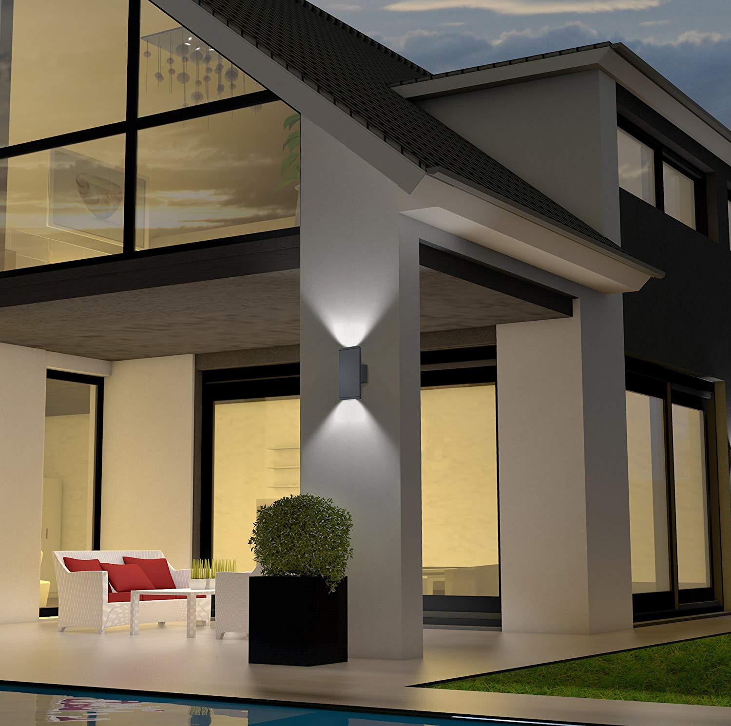 Trio Leuchten Colorado Cast Aluminium LED Outdoor Wall Light, charcoal 3 wattsW - Image 3
