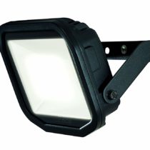 Luceco Guardian Slim Flood Light with 1 m Cable, 8 W, 3000K Colour Temperature, Black, 12.5 x 8.5 cm