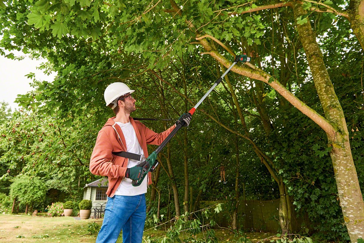 Bosch cordless pole saw UniversalChainPole 18 (battery, charger, cardboard box, 18-volt system, 2.5 Ah), Green - Image 3