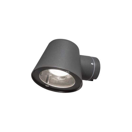 Konstsmide Outdoor Wall Lights/Trieste Single Down Modern Outdoor Wall Light/1 x 35 W GU10 Max Wall Lamp/Clear Glass Lens/Aluminium/IP44/Anthracite Outside Light