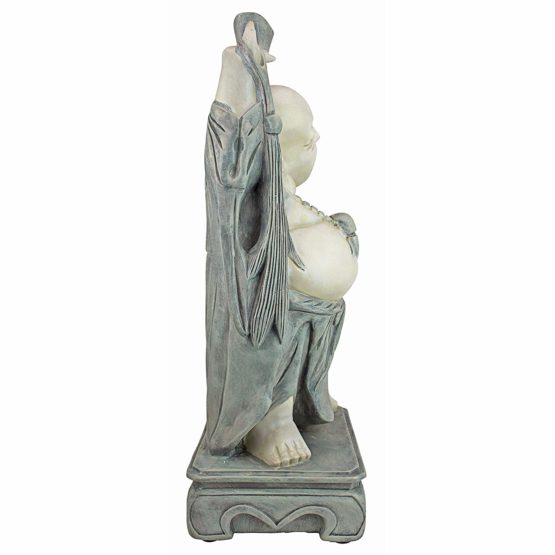 Design Toscano Jolly Hotei Laughing Buddha Asian Decor Garden Statue, 63.5 cm, Polyresin, Two Tone Stone - Image 3