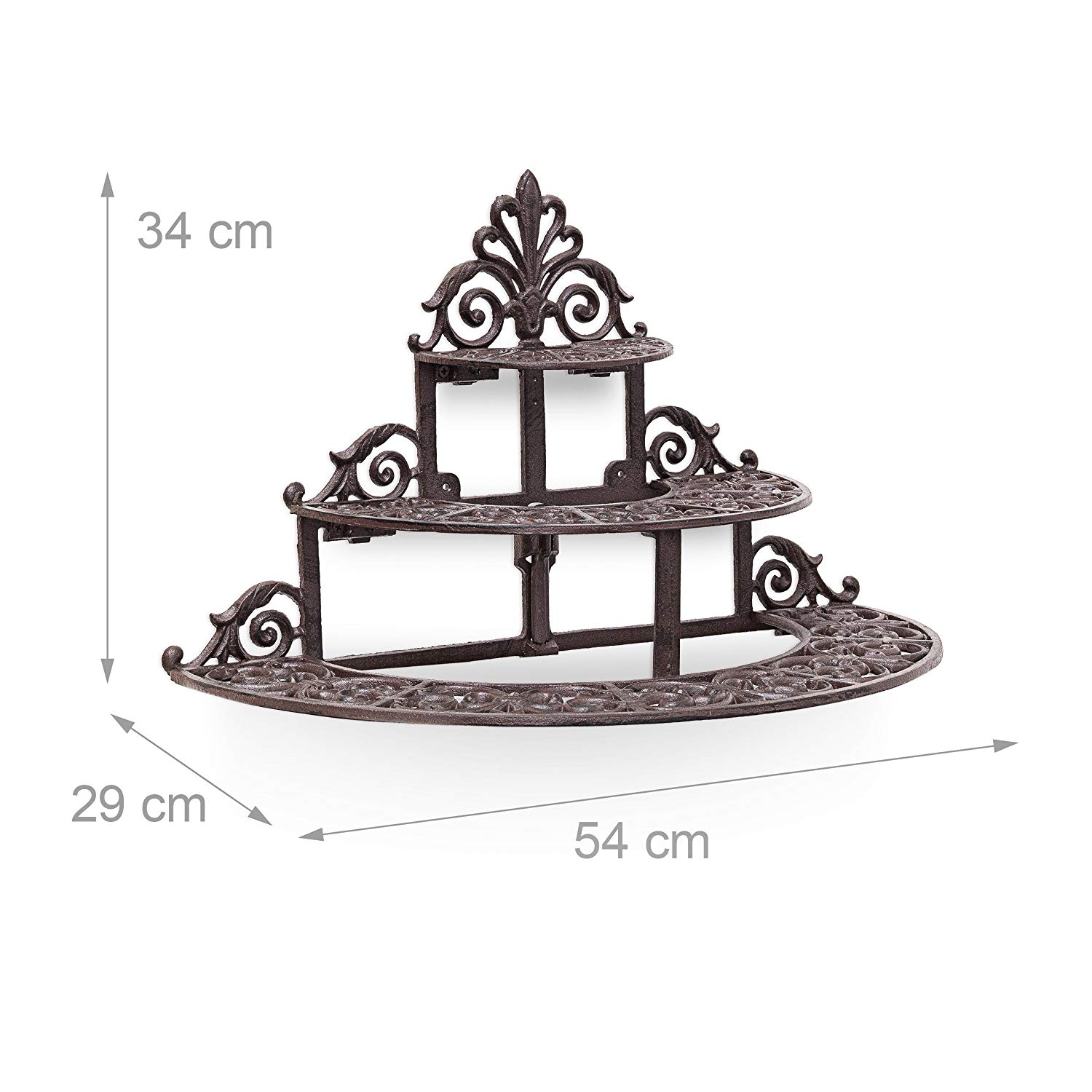 Relaxdays Round Flower Steps Small Cast Iron Flower Bench for Flowers and Flower Pots Strong Flower Stand Rack Holder - Image 2