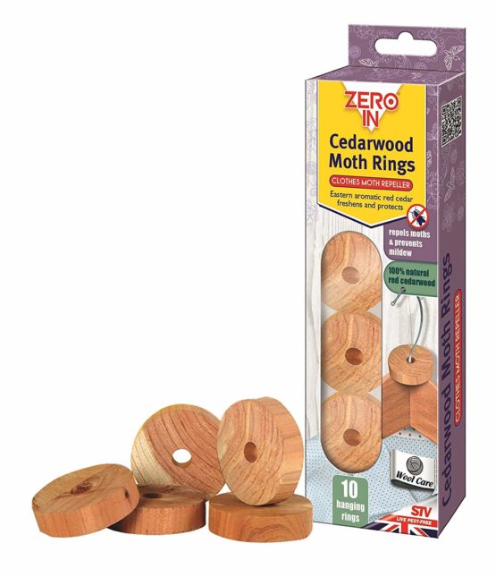 Zero In ZER035 Cedarwood Clothes Moth Repeller Rings (Natural, Chemical-Free Rings for Hangers) - Image 2