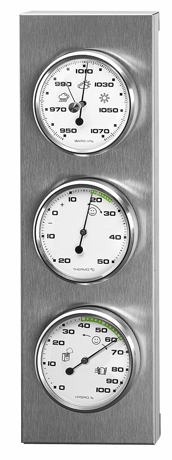 Sunartis 3-4013 THB197 Stainless Steel Weather Station Barometer Hygrometer and Thermometer